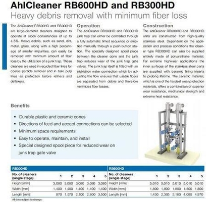 High Density Cleaner Rb300 Rb600 für die Papierindustrie