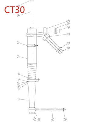 CT30 und CT60 Edelstahl-Keramik-Fertigung Hydrocyclone Nachverkaufsservice Ja